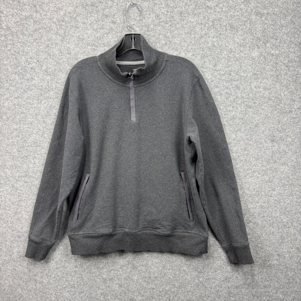 Mack Weldon Ace Quarter Zip Pullover Mens XL Charcoal Heather Grey Sweatshirt